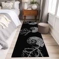 thumbnail image 5 of Abstract Conch Washable Runner Rugs 2'x6', Marine Life City Route Black Background Low Pile Throw Entryway Rug Non-Slip Sturdy Edge Binding Carpet for Indoor Bedside Entrance Bedside, 5 of 9