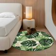 thumbnail image 2 of Round Rugs 3Ft, Palm Leaf Round Area Rug Washable Indoor Throw Carpet, Tropical Plant Country Green Summer Small Non Slip Circle Rug for Bedroom Living Room Home Decor Aesthetic, 2 of 8