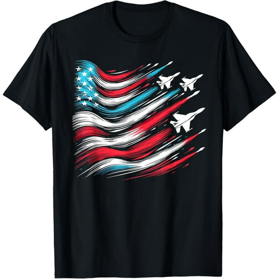 4th of July Jet American Flag Patriotic USA for Men Boys T-Shirt Tops Tee