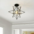 thumbnail image 6 of Safavieh 19" Abrielle Contemporary Iron Flush Mount Lights, Black, 6 of 7