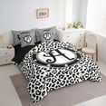 thumbnail image 3 of Feelyou Bowknot Letter A Twin Bedding Sets 7-Piece for Child, Leopard Cheetah Print Bedding Comforter Set, Modern Fashion Style Reversible Sheet Sets, Microfiber Bedroom Decor, 3 of 8