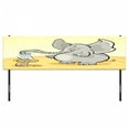 thumbnail image 3 of Animal Headboard, Funny Bathing Mouse Trunk in the Desert Cartoon Animal Print, Upholstered Decorative Metal Bed Headboard with Memory Foam, King Size, Grey Yellow Cream, by Ambesonne, 3 of 4