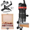 thumbnail image 1 of 6.35mm Flush Trim Router 30,000 RPM Electric Tool with 15-Piece Cutter Set, 1 of 5