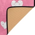 thumbnail image 4 of Pink Tile Love Red Pattern Memory Foam Area Rug 60"x39" Non Slip, Absorbent, Fade Proof for Living Room, Bedroom, Office, 4 of 7