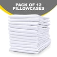 thumbnail image 3 of Pacific Linens White Pillowcases 12 Pack 200 Thread Count Poly Cotton King Size, 3 of 7