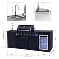 thumbnail image 3 of Nyddle 4-Burner 72000 BTU Deluxe Stainless Steel Gas Outdoor Kitchen Barbecue Island Grill with Single Door Refrigerator Stainless Steel Sink and Faucet,Black, 3 of 8