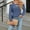 Blue, variant on AXXD Blue Basic Sweatshirts for Women Trendy Summer 2024 Casual Solid Color Off-shoulder Patchwork Long-sleeved Loose T-shirt Top