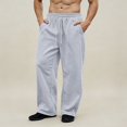 thumbnail image 2 of Babcutegg Mens Fleece Lined Wide Leg Sweatpants Drawstring Waist Loose Fit Casual Athletic Pants with Pockets Size L, 2 of 6