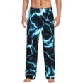 thumbnail image 2 of Lsque Lightning Print Men's Pajama Pants, Lounge Pant - Comfortable Home Wear,Elastic Waistband, Stylish Design-Small, 2 of 9
