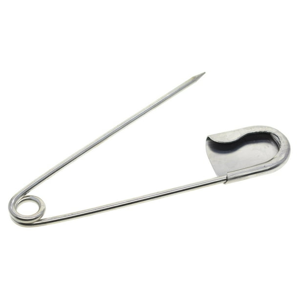 12 Alfileres De Seguridad Grandes De 4 Pulgadas (100 Mm) - Acero Plateado, Extra Fuertes, Para Mantas, Costura Y Usos Domésticos