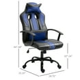 thumbnail image 3 of Vinsetto Office Chair High Back Racing Style Gaming Chair Adjustable PU Leather Swivel Computer Task Seat with Lumbar Support and Pillow Blue, 3 of 10
