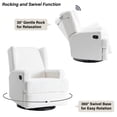 thumbnail image 5 of Recliner Chair Set of 2 Swivel Glider Rocker Nursery Chair for Adults, High Back Upholstered Rocking Armchair for Living Room, Manual Reclining Sofa Lounge Chair with Deep Seat in Teddy - Beige, 5 of 6