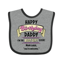 Inktastic Happy Birthday, Daddy Best Ever in Pink Boys or Girls Baby Bib