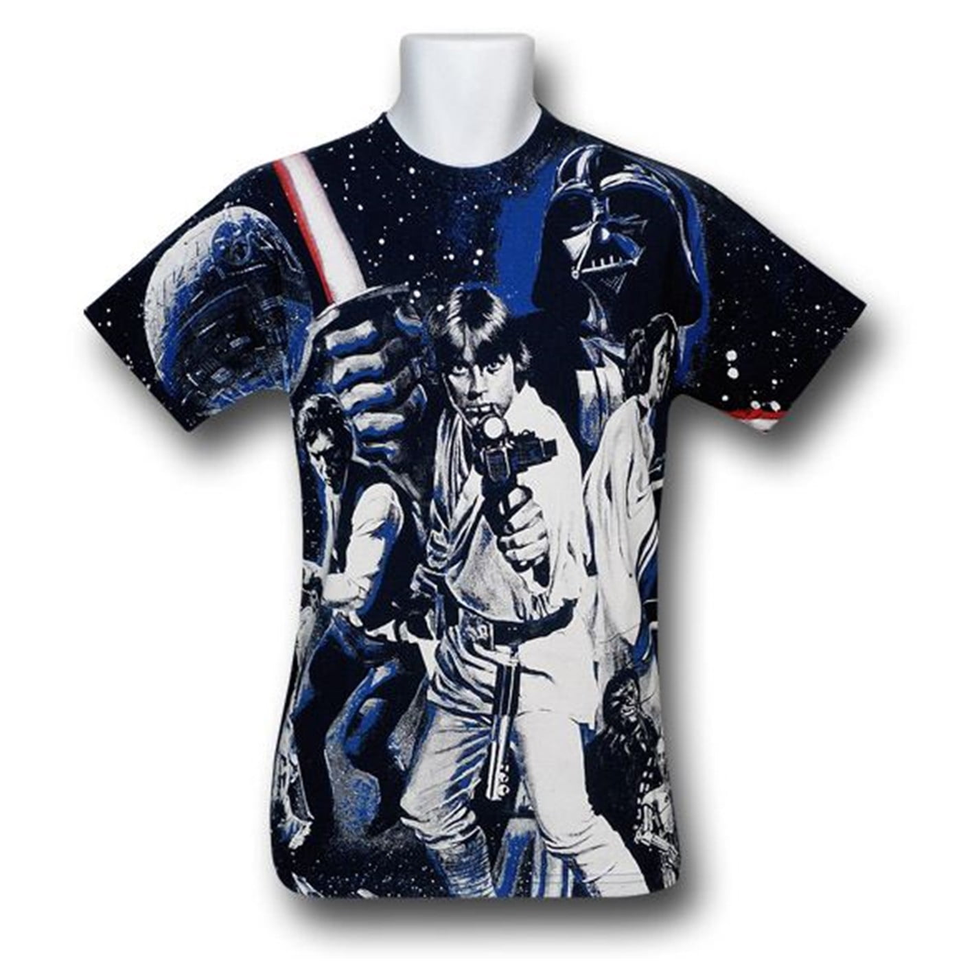 faktureres krysantemum Fæstning Star Wars All Over Print Glowing Movie Poster T-Shirt-Men's XLarge -  Walmart.com