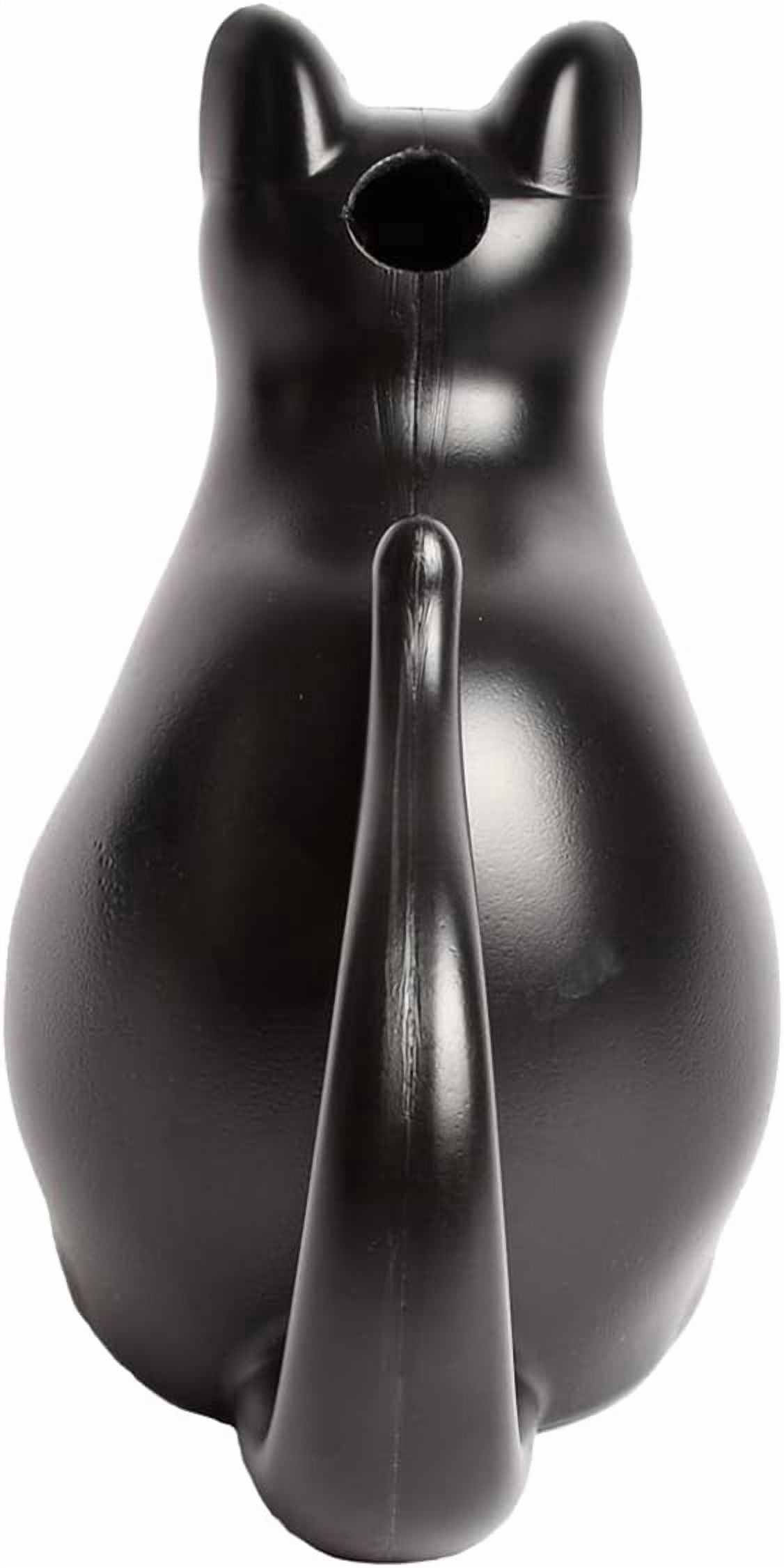 Esschert Design Plastic Cat Watering Can, 10.39 x 6.69 x 11.1 inches, Black