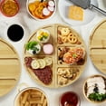thumbnail image 5 of 3-Pack Magnetic Bamboo Cheese Board Set with Deep Juice Grooves, Large Versatile Wooden Charcuterie Board & Platter for Kitchen Party Wedding Food Prep, 28 in, 5 of 7