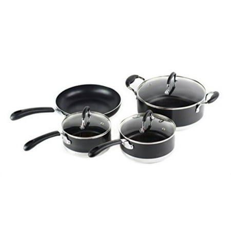 Gourmet Chef Induction Ready Non-Stick Cookware Set, Induction Base, Multi-Surface, Stay Cool Silicone Handles, Scratch