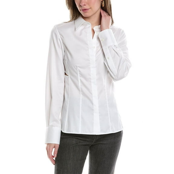 Helmut Lang womens  Seamed Slash Shirt, XXS, White