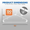 thumbnail image 7 of 50 Pcs. of Standard Plastic Hangers for Clothes - Durable Tubular Hanger Slim Design Idea for Daily Use Space Saving Heavy Duty Coat Pants Shirt Hanger Set (White), 7 of 7