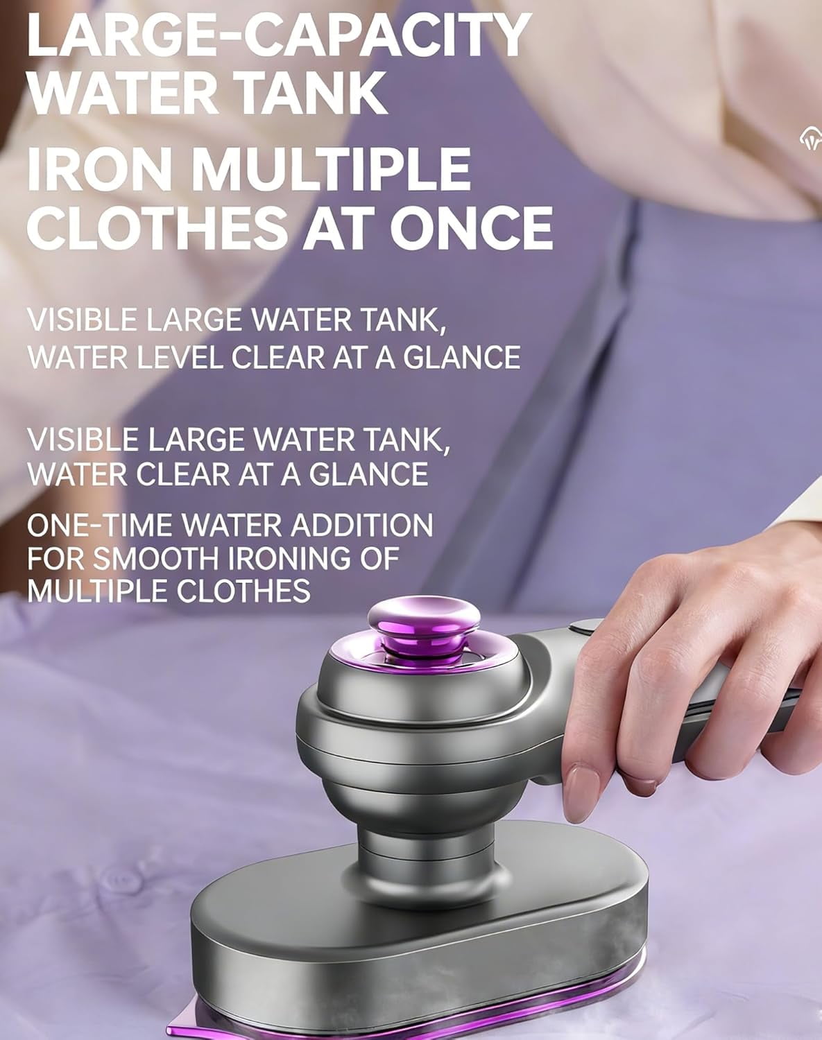 Mini Steam Iron for Clothes, Perfect Travel Companion for Wrinkle-Free Clothes, Adjustable Temperature Control, Dual Steam Quick Heat-Up, Garment Steamer with Dry Ironingfor Powerful Steam(Gray)