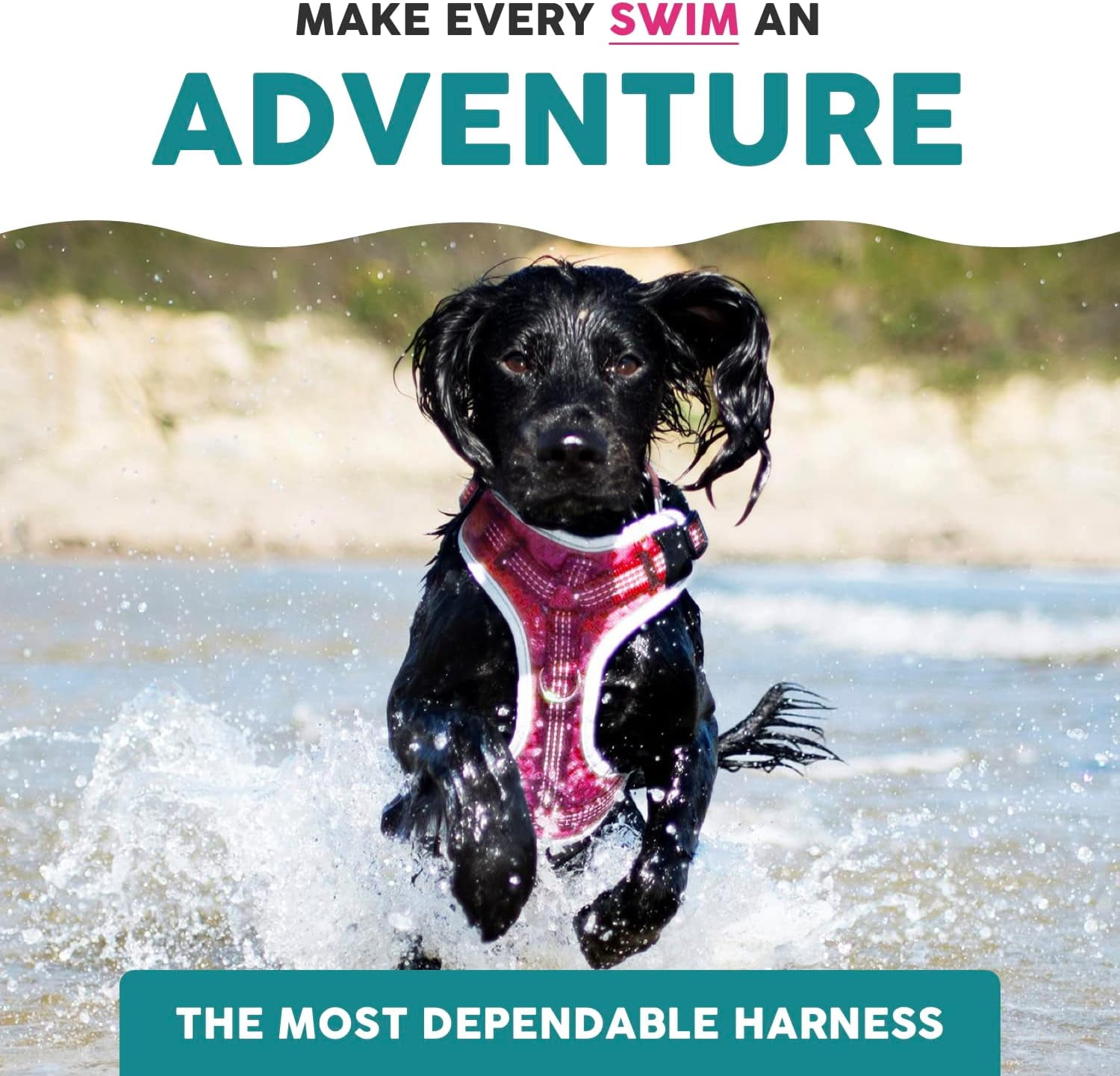 Embark Sports Dog Harness, Dog Harness for Medium Dogs No Pull with Light and Breathable Design - No Pull Dog Harness with Handle for Control. Easy On and Off, Size Adjustable, Non Choke Pink Vest