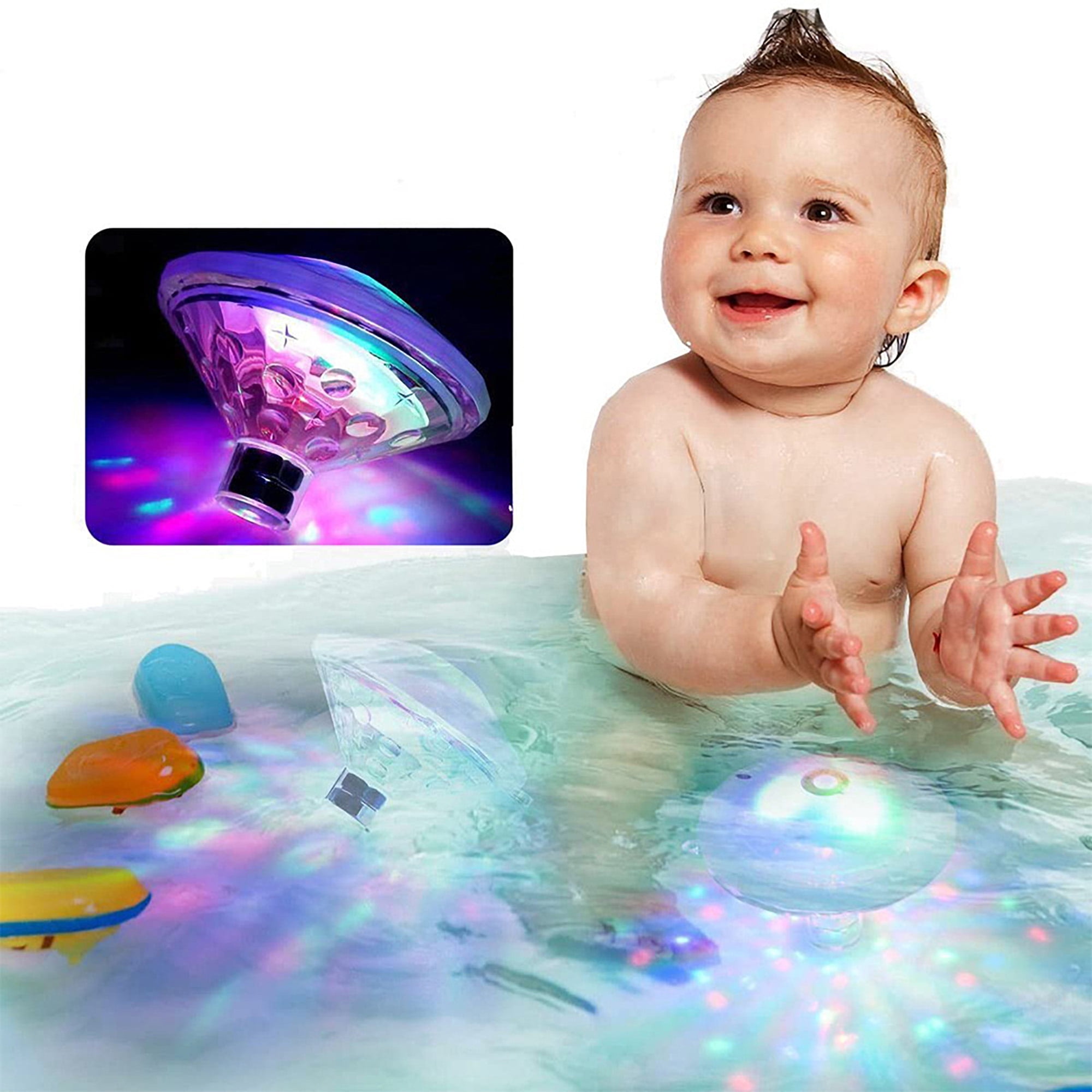 FASLMH Floating Underwater Light, RGB Submersible LED Disco Light Glow