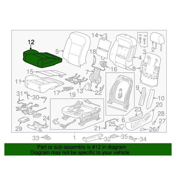 GM 23423831 Cover Asmf/Seat Cush *Black