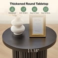 thumbnail image 6 of Wirrytor Farmhouse Round End Table, Wooden Fluted Couch Side Table with Octagonal Base for Living Room, Small Bedside Table Accent Cabinet, Bedroom, Black, 6 of 9