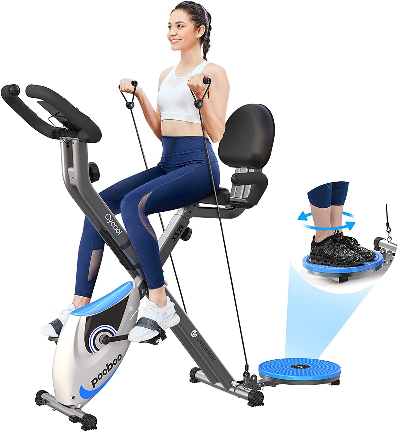 Details about   Doufit Adjustable Resistance Cycling Stationary Recumbent Exercise Bike Indoor 