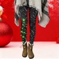 thumbnail image 2 of oelaio Christmas Leggings for Women Snowflake Xmas Trees Printed Holiday Tights High Waisted Workout Gym Pants Black M, 2 of 7