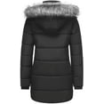 thumbnail image 2 of GGleaf Women's Winter Coat Thicken Puffer Jacket Down Alternative Warm Outwear with Faux Fur Removable Hood Black, X-Large, 2 of 7