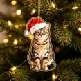 thumbnail image 3 of WKSCLPAI Flat‑Printed Pet Cat Acrylic Christmas Hanging Ornament, Cute Xmas Pendant for Indoor Home Holiday & Party Decoration, Style B, 3 of 8