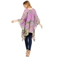 thumbnail image 2 of Sakkas Adalwin Desert Sun Lightweight Circle Ponch Tunic Top Blouse W / Embroidery - 37-Lavender - One Size, 2 of 5