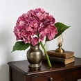 thumbnail image 4 of Artificial Hydrangea Flower, 49 cm Silk-Style Fake Bloom with Leaves, Realistic Home Wedding Table Centerpiece Decoration (1 Pack), Fade-Resistant, Water-Free, 4 of 6