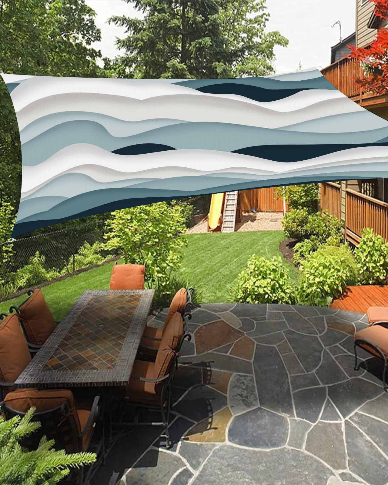 Sun Shade Sail 12x16Ft Navy Blue Solid Color Uv Block Sunshade