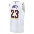 thumbnail image 3 of Men's Fanatics LeBron James White Los Angeles Lakers Fast Break Replica Player Jersey - Association Edition, 3 of 3