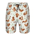thumbnail image 4 of Kdxio Squirrel Playing Pattern Mens Casual Shorts - Drawstring Summer Beach Sports Shorts for Men, 4 of 9