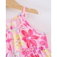 thumbnail image 5 of 4T Baby Girls Dress 5T Girls Sleeveless Dress Flower Print Toddler Girls Summer Halter Floral Dress Pink, 5 of 8
