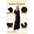 thumbnail image 7 of NAYTOAO Women's Pleated Lined Maxi Dress Flutter Sleeve Front Slit Cocktail Wedding Guest Dress, 7 of 7