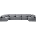 thumbnail image 4 of Meridian Furniture Indulge Sectionnel Modulaire en Velours en Forme de U de 234 Pouces Gris, 4 of 9