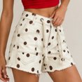 thumbnail image 5 of Sheghy Jean Shorts Womens 100%Cotton Women Polka Dot Print Button Zip Straight Leg Denim Shorts with Multi Pockets White S, 5 of 7