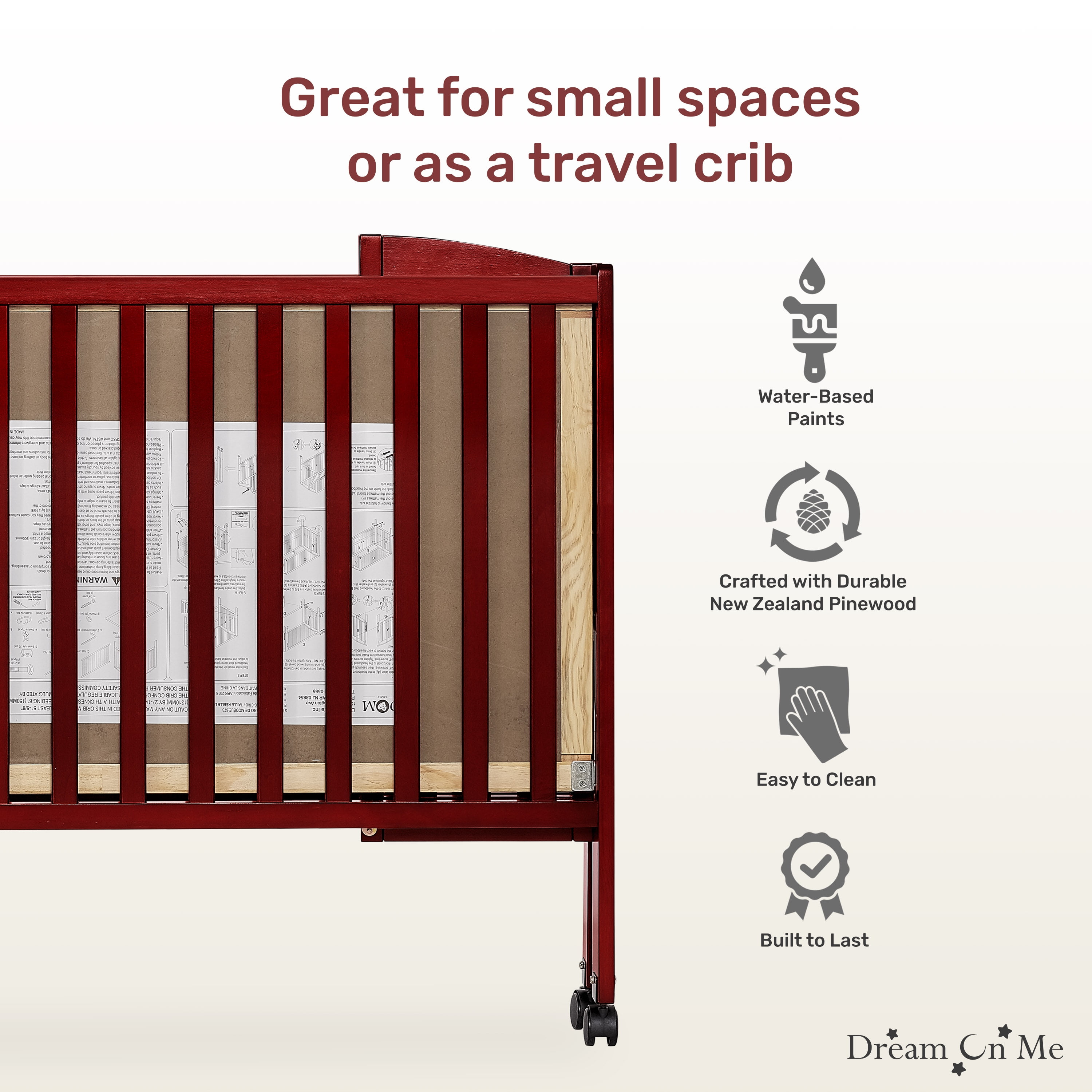 Dream On Me Folding Full-Size Crib, 2-in-1, Australia Ubuy