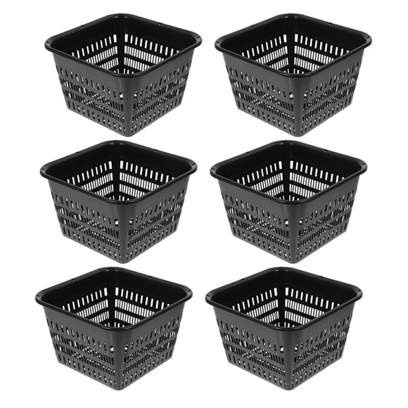 QUMIIRITY 6Ud Macetas De Red Plásticas Negras Resistentes Para Cultivo Hidropónico Y Plantas Diversas