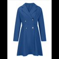 thumbnail image 2 of Vestido Blazer Elegante de Doble Botonadura, Corte Entallado, con Solapa con Muesca, Larga, Informal, para Eventos de Trabajo Azul XL, 2 of 8