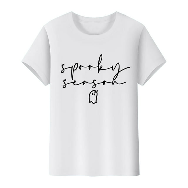 NMMUED Chemise d'Halloween pour Femmes T-Shirts Graphiques pour Femmes T-Shirts Citrouille pour Femmes Chemise Raglan pour Femmes T-Shirts Graphiques pour Femmes Vêtements d'Halloween pour Femmes Vêtements d'Halloween pour Femmes Blanc P