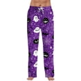 thumbnail image 2 of Halloween Mens Pajama Pants Pumpkin Lounge Drawstring Sleepwear Pajama Pants Halloween Soft Long Sleep Lounge Sleepwear with Pockets, 2 of 5