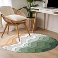 thumbnail image 5 of Round Area Rug 3ft,Sage Green Gradient Stripes Washable Carpet Non-Slip Runner Accent Rugs Indoor Floor Mat for Bedroom Living Room Decor,Summer Beach, 5 of 9