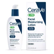 Cerave Moisturizing Facial Lotion Pm Oil Free, 2 Oz, 3 Pack