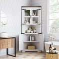 thumbnail image 5 of Studyset Farmhouse Corner Cabinet,Tall Corner Bathroom Storage Cabinet with Glass Door & Adjustable Shelves,Corner Storage Cabinet,Bathroom Cabinet with Storage for Living Room,Kitchen,Bathroom, 5 of 7