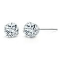 thumbnail image 5 of Gem Stone King 925 Sterling Silver 4MM Blue Topaz, White Topaz and Garnet Stud Earrings Set of 3, 5 of 7